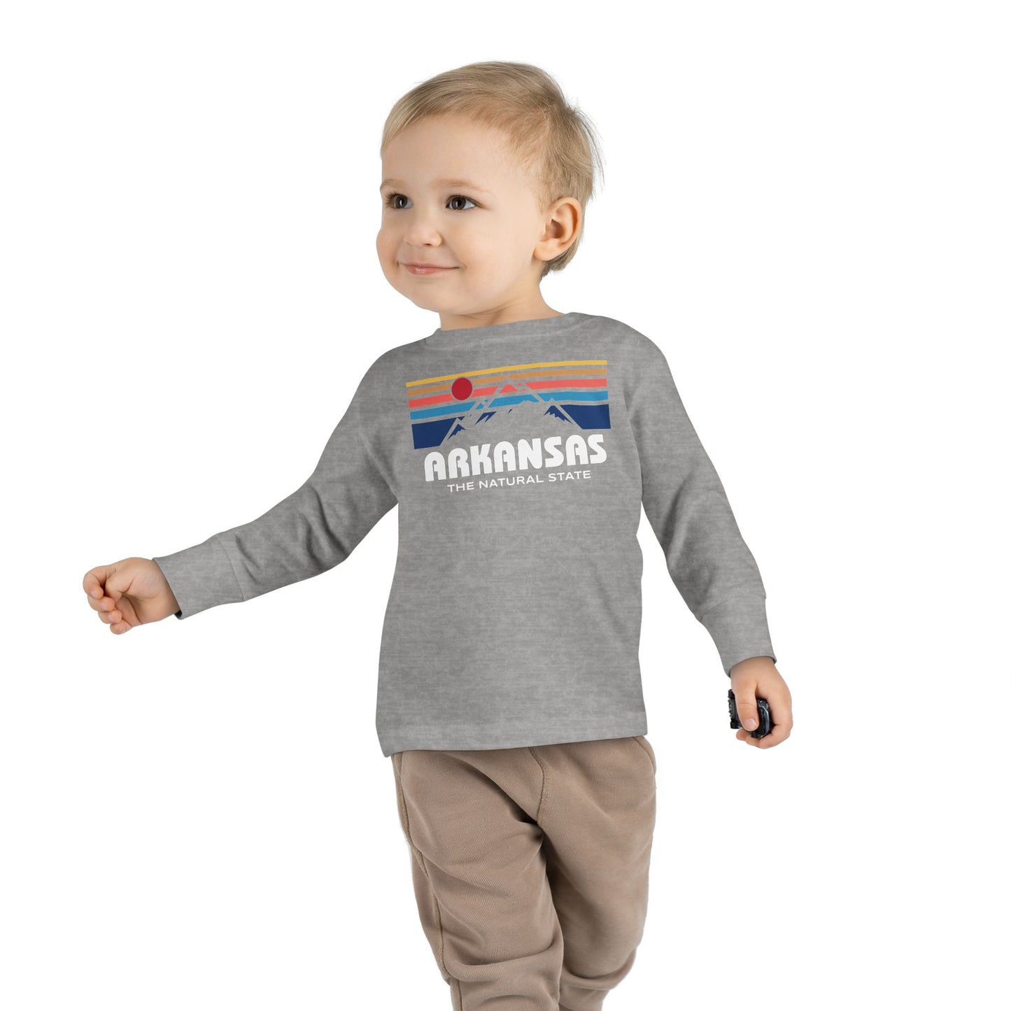 Arkansas Retro Mountain Range - Kids Toddler Long Sleeve Tee
