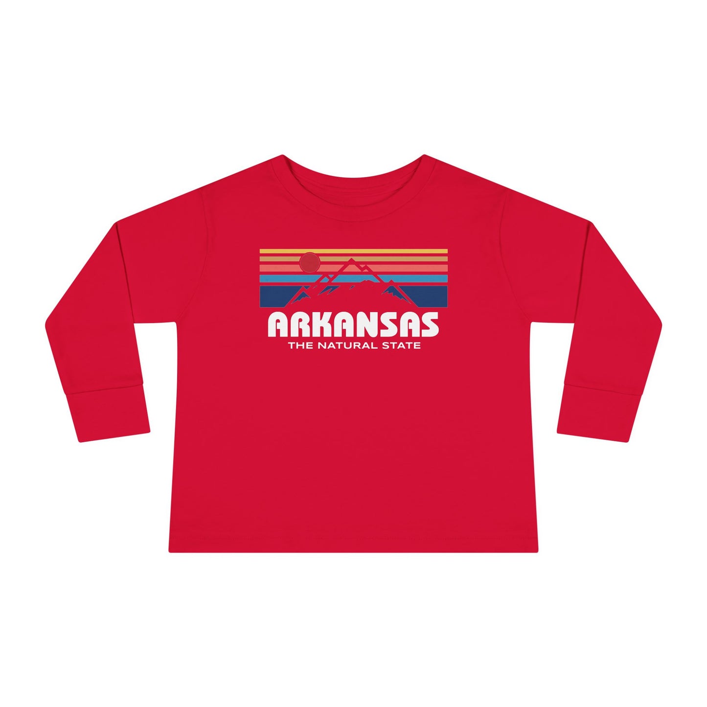 Arkansas Retro Mountain Range - Kids Toddler Long Sleeve Tee