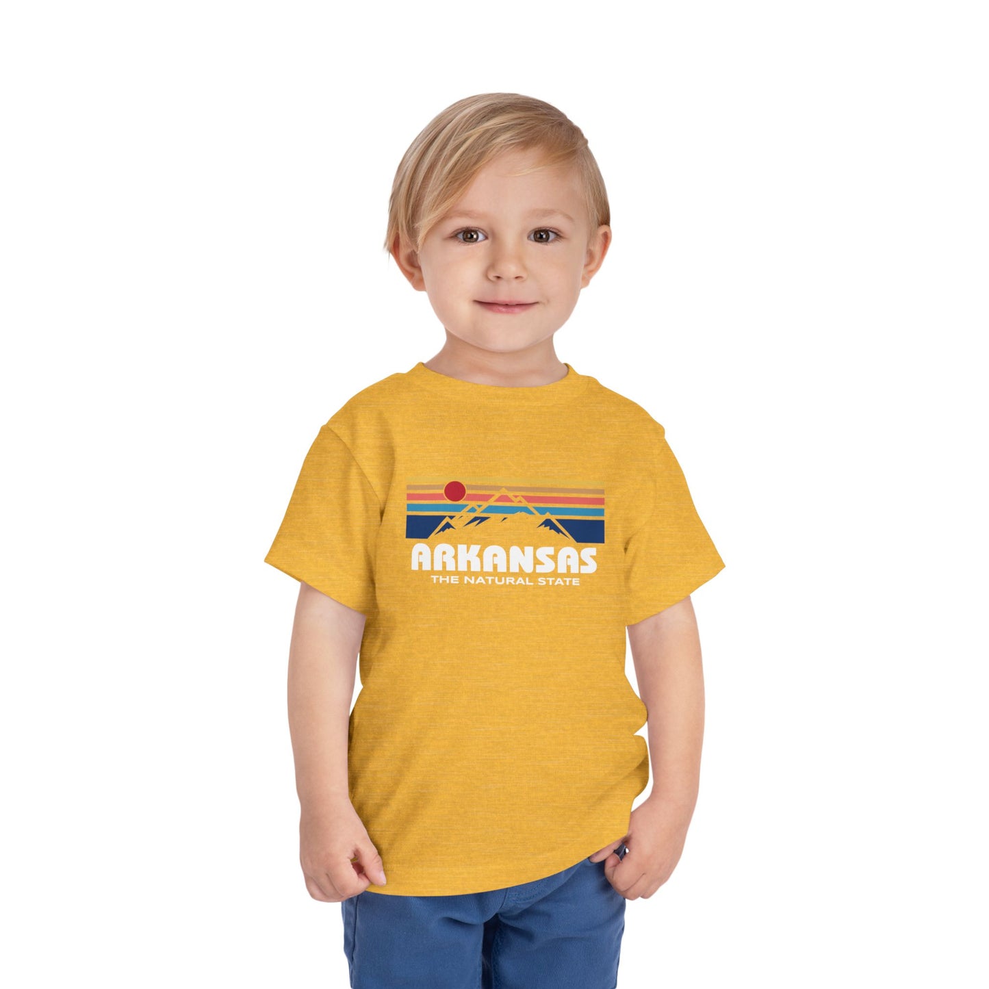 Arkansas Retro Mountain Range - Kids Toddler Short Sleeve Tee