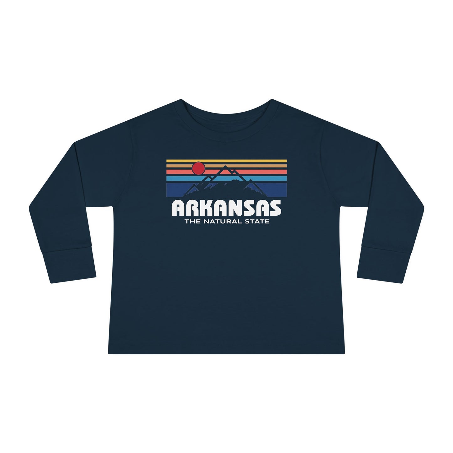 Arkansas Retro Mountain Range - Kids Toddler Long Sleeve Tee