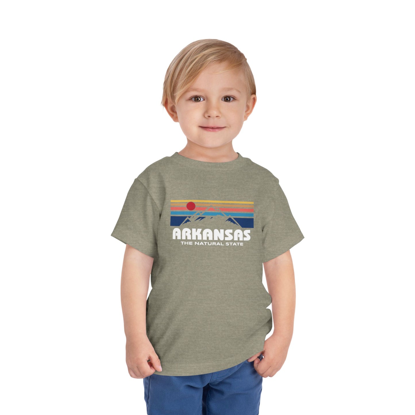 Arkansas Retro Mountain Range - Kids Toddler Short Sleeve Tee