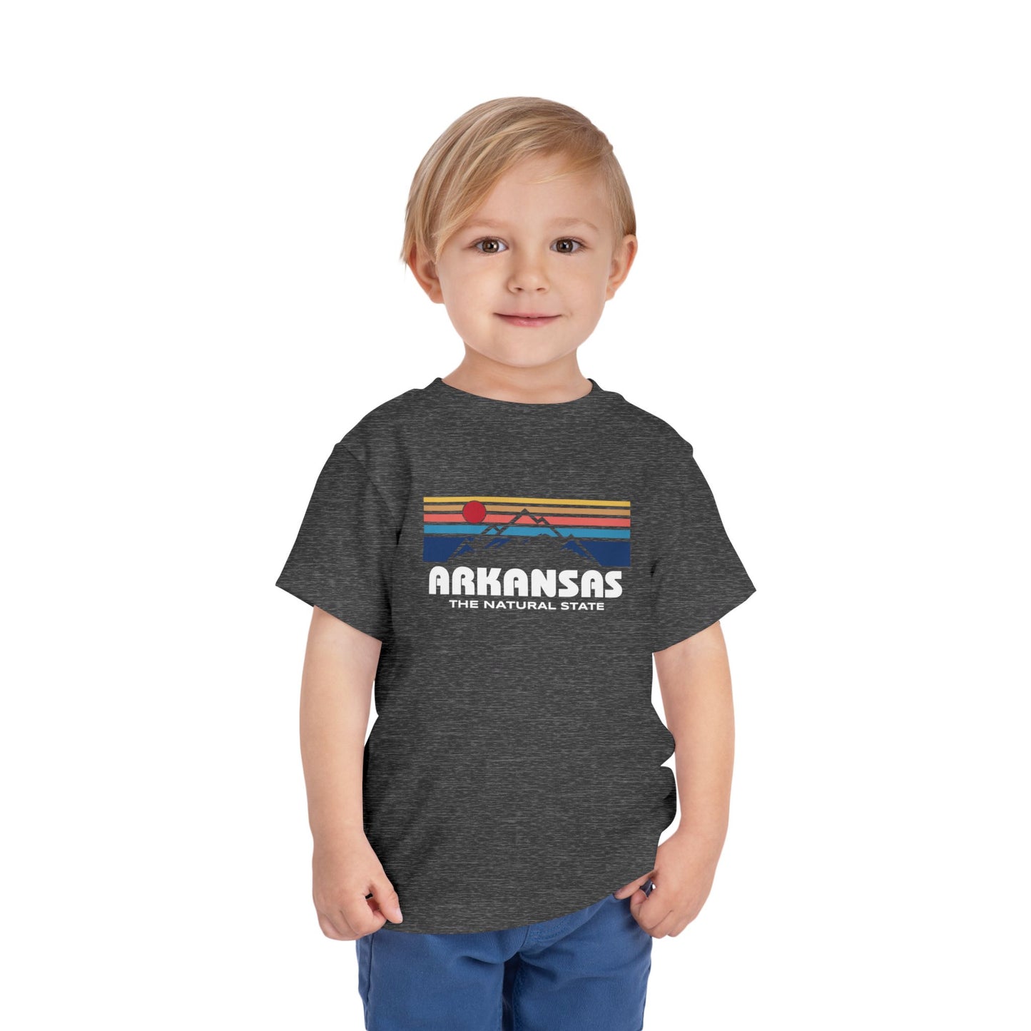 Arkansas Retro Mountain Range - Kids Toddler Short Sleeve Tee