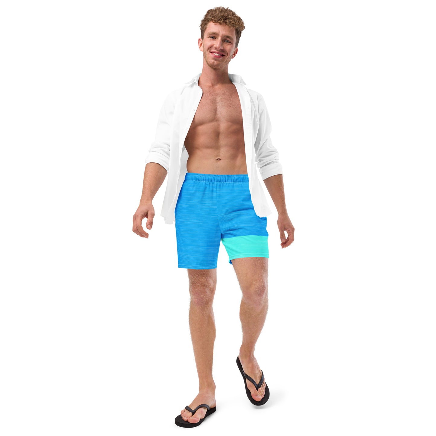 Blue Swimming Trunks Color Block