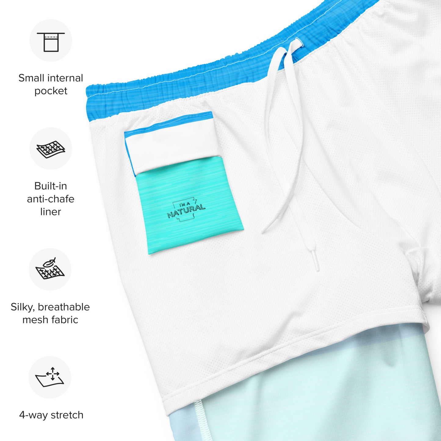 Blue Swimming Trunks Color Block