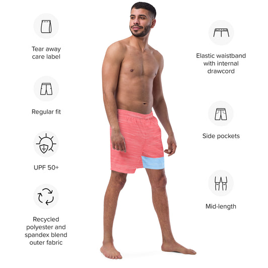 Coral Swimming Trunks Color Block