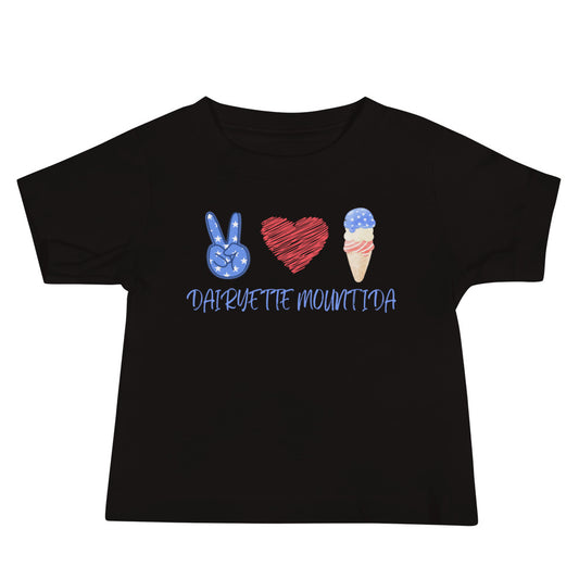 Dairyette Baby T-shirt Peace, Love & Ice Cream