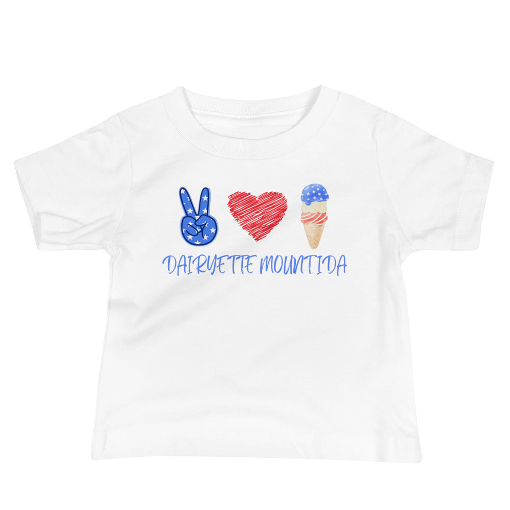 Dairyette Baby T-shirt Peace, Love & Ice Cream