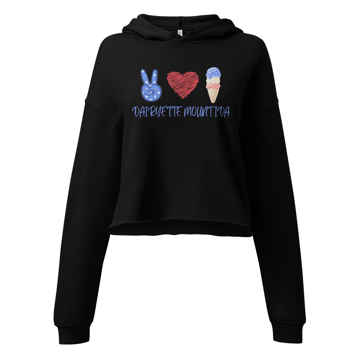 Dairyette Crop Hoodie Peace, Love & Ice Cream