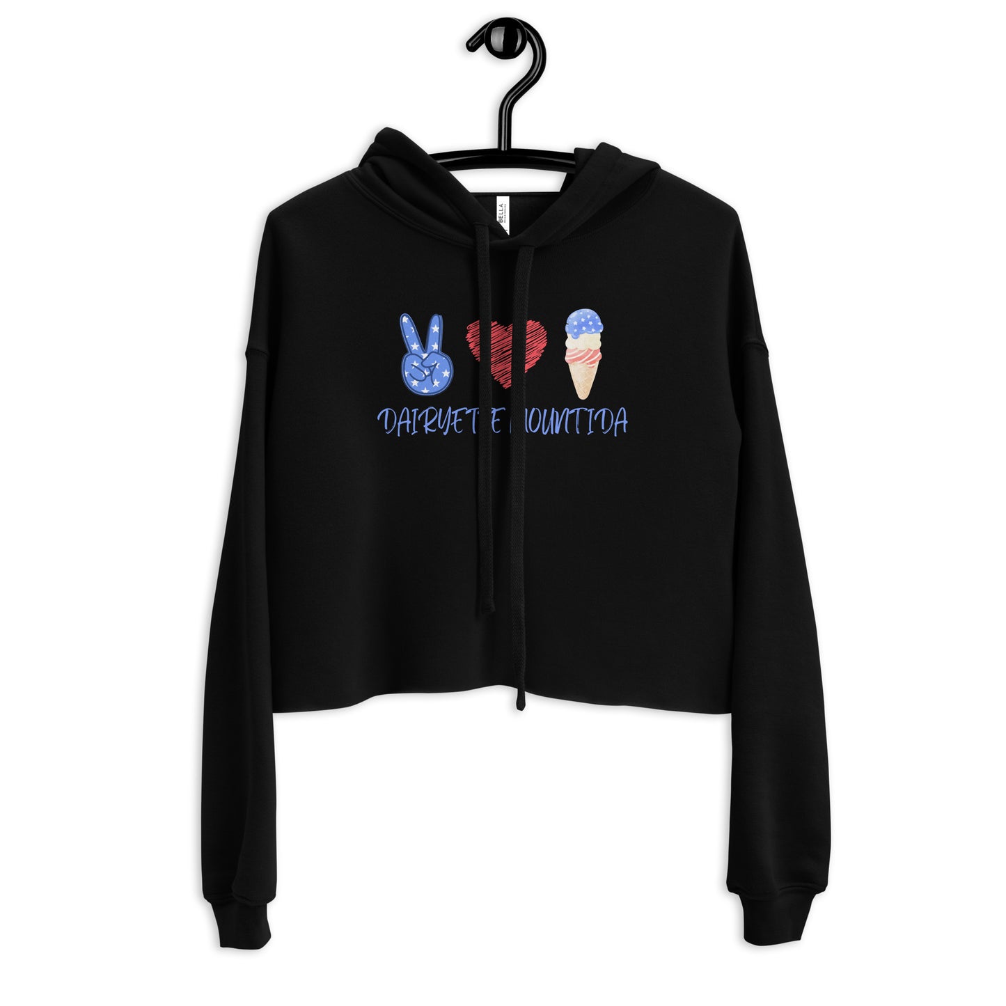 Dairyette Crop Hoodie Peace, Love & Ice Cream