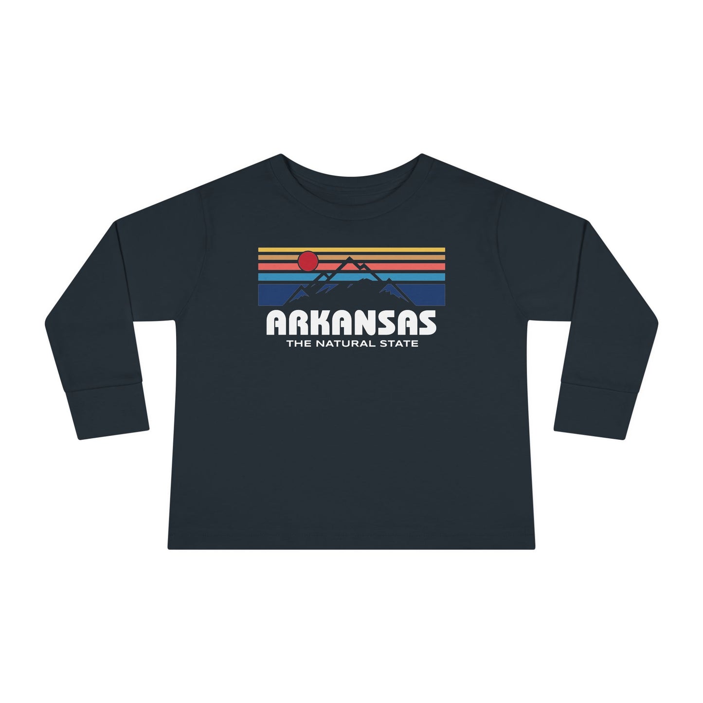 Arkansas Retro Mountain Range - Kids Toddler Long Sleeve Tee