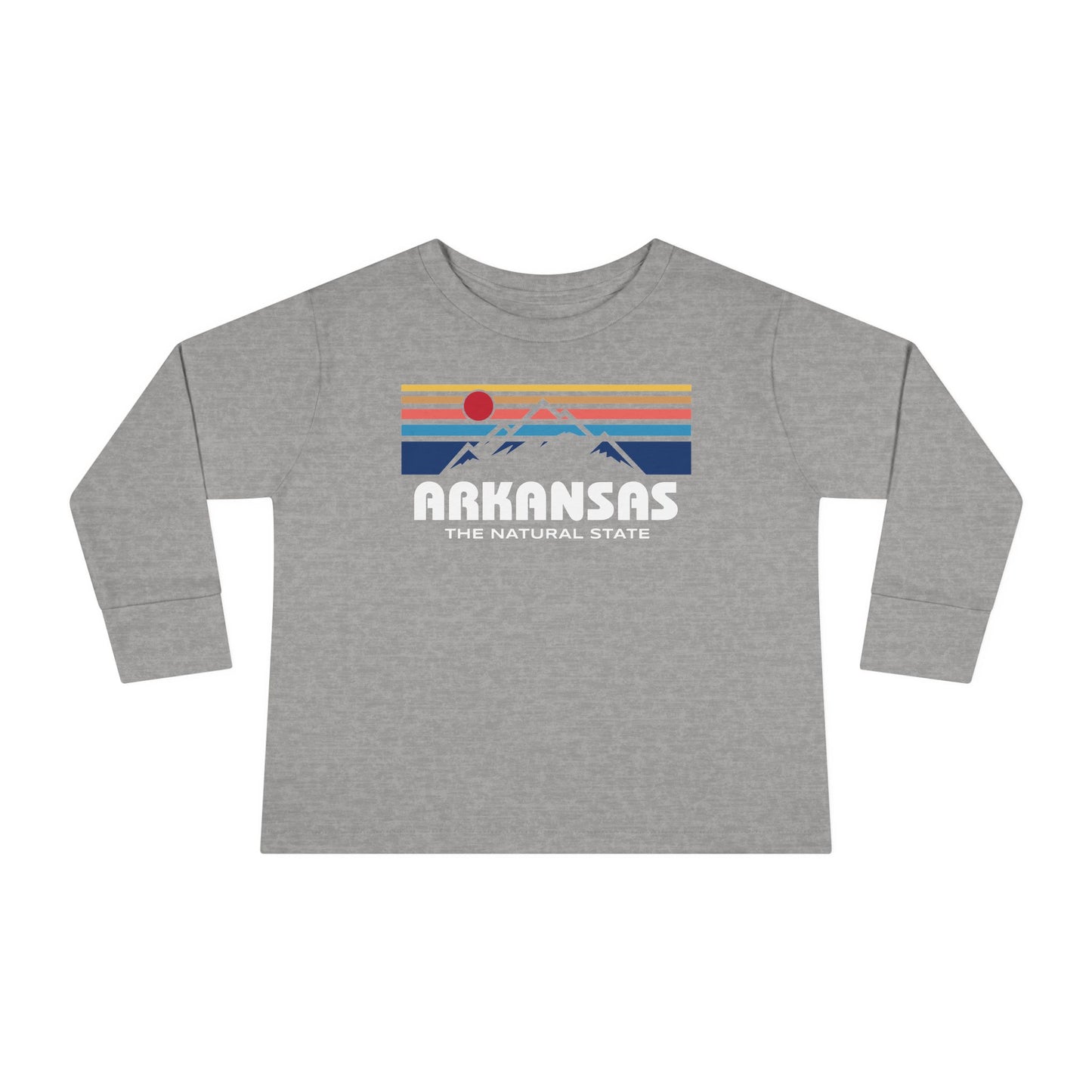 Arkansas Retro Mountain Range - Kids Toddler Long Sleeve Tee