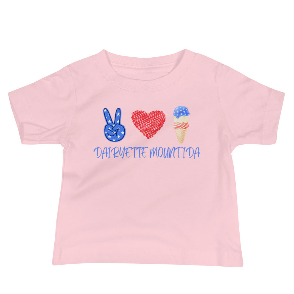 Dairyette Baby T-shirt Peace, Love & Ice Cream