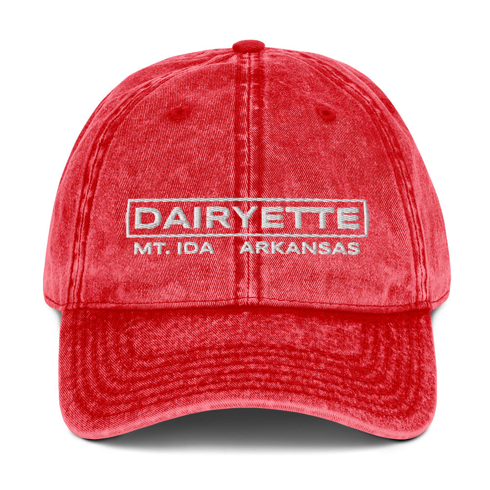 Dairyette Vintage Cotton Twill Cap - White